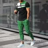 Summer Men Tshirt Suit Suitsuit 3D Printed Streetwear Short Shirt T-Shirt Long Pants Sportswear 2 قطعة من الذكور الملابس 240130