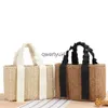 Totes Summer Woven Straw andbags for Women 2022 Boemian Beac Tote Sopper Purses Boo Paper Kniing Basket Soulder Bag Clu NewH24218