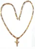Ожерелье-цепочка из итальянского звена Фигаро из желтого золота 24 карата GF 6 мм, 24 дюйма, женская и мужская подвеска с распятием Иисуса6203380