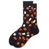 Calcetines para hombres Moda Hombres Divertido Lindo Dibujos animados Frutas Hamburguesa Perro Papas fritas Cerveza Comida Feliz Japonés Harajuku Skateboard