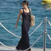 Casual Dresses Mesh See Through Sexy Maxi Long Dress Ladies Slim Fit Cloth Class