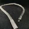 Moissanite Clasp Lock 10mm Miami Cuban Link 925 Sterling Silver Diamond Chain Hip Hop Men smycken halsband