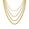 Kedjor 2/3/4/5/mm rostfritt stål vridningskedjor halsband för kvinnor män guld färg halsmetall halsband hängen grundläggande smycken
