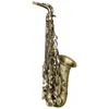 Saxophone Alto plat Antique Eb E de haute qualité, coquille d'ormeau, motif sculpté de clé avec étui, gants, chiffon de nettoyage, sangles, brosse