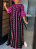 Vonda Plus Size 5XL Dress Women Long Maxi Sundress 2023 Oneck Printed Bohemian Robe Femme Lantern Sleeve Party Vestido 240201