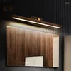 Lâmpada de parede de luxo banheiro espelho luz nogueira 40cm 8w led cosmético quarto 360 ° rotatable cabeceira café madeira arandela imagem