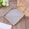 Frames DIY Metal Po Frame High Translucent Glass Pos Folder Holder For Wall Mounted Feather Dried Flower Decoration