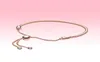 Chaînes à main plaquées or rose pour femmes, bracelets coulissants, bijoux de mariage pour Bracelet en argent 925 avec boîte originale 2150333
