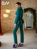 Pink Two Piece Flare Women Suit Set Blazer Pants Solid Formal Wedding Party Dress Wear Office Business Outfit Plus Size 240124