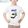 T-shirts barn AE86 Initial D drifttryck T-shirt barn japanska anime t-shirt pojkar och flickor sommar avslappnade vita toppar q240218