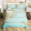 Beddengoedsets Zeeschelp Zeester Strand Eiland Natuur Kinderdekbed Durex Full Twin Kingsize 3-delig dekbedovertrek linnen set sprei 240x220