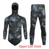 Women's Swimwear Men Spearfishing Wetsuit Neoprene 3.5mm 5MM 7MM Open Cell Camouflage Diving Suit 2pcs Set For Hunting Scuba Dive