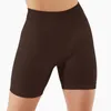 Shorts pour femmes sans couture femmes couleur unie taille haute doux spandex entraînement mini court sport fitness léger yoga gym porter push up