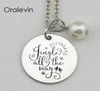 JINGLE ALL THE WAY Inspirational Hand Stamped Engraved Charm Custom Pendant Link Chain Necklace Gift Jewelry 18Inch 22MM 10Pcs Lot4704571