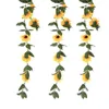 Dekoratif Çiçekler Yapay Ayçiçeği Asarları 200cm Uzunluk Yaşam Gibi Ayrıntılar Parçalar İçin Garland Bahçeler Çitler Çitler