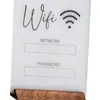 Quadros WiFi Password Sign Po Block Holder Acrílico apagável com placa base de madeira