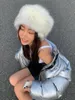 Berets Combhasaki Women's Warm Winter Faux Fur Hat Cossack Russian Style Thick Furry Fuzzy Fluffy Cap Grunge Outdoor Ski