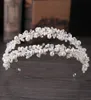 Opaska na głowę Tiara Bridal Crown ręcznie robione Pearl podwójna warstwowa nakrycia ślubne 8781444