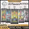 Bang King 15000 Puffs Disposable E Cigarettes Vape 20 Flavors 0% 2% 3% 5% 25ml Prefilled Pod Mesh Coil 650mah Rechargeable Battery Puff 15k Pen Bang Vape puff 12k 9k 7k