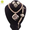 Nigerianska smycken set för kvinnor afrikanska smycken parure bijoux femme afrikanska bröllop pärlor stil guldpläterad halsband set5076408