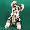 Listrado jaqueta para animais de estimação roupas clássico impresso design filhote de cachorro camisola vestuário schnauzer bulldog teddy roupas para cães coat278h