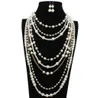 Elegant high quality manmade pearl long necklace multilayer necklace female accessories for bride fashion 229t3824715