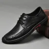 Chaussures Oxford en cuir pour hommes, chaussures d'affaires décontractées, mode pour hommes, à lacets, plates de haute qualité, confortables, en fil cousu à la main