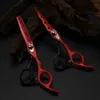 Passen Sie Japan 440c 6'' 7 Farben Flammen-Edelstein-Haarschere Haarschnitt Effilierschere Friseur-Schneidschere Friseur-Set 240126 an