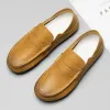 Nieuwe heren Yello-Brown Spring Loafers Slip-on Casual Brand Light Business Men Soft Bottom Simple Shoes 2414