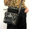 Borse firmate da donna Borsa a tracolla Saturn 2024 Nuova borsa da motociclista Hottie punk retrò Borsa a tracolla con una spalla