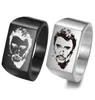 Anello in acciaio inossidabile inciso con stella francese ROCK Star Johnny Hallyday Po per fan Anello anniversario regalo per uomo SL1018059936