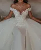 Sexy Mermaid Wedding Dress V Neck Off Shoulder Bridal Gowns Appliques Detachable Train Dresses Custom Made vestidos de novia