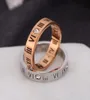 18K vergulde holle Romeinse cijfers roestvrijstalen ring romantische liefhebbers sieraden7493996