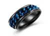 Punk 8mm Spinner Chain Mannen Draaibare Ring Zwart Blauw Rvs Draaibaar Cool Sieraden Party Gift Anel Alliance1535507