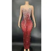 Elegant Stretchy Mesh Printed Red Evening Dress For Party Banquet Embellished Maternity Dresses for Pregnancy Photoshoot