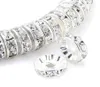 Tsunshine Rondelle Spacer Crystal Charms Perline Componenti Argento placcato strass ceco Perline allentate per creazione di gioielli Bracciale fai da te7470078