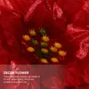 Dekorativa blommor 7st Christmas Glitter Poinsettia Artificial Picks for Wreath Tree Ornament (Red)