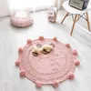 Tapis boule tricoté à la main, rond, pour salon, sol, chevet, baie vitrée, décoration pour enfants, tapis de jeu