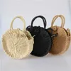 Shoulder Bags Handmade Rattan Woven Round Handbag Vintage Retro Straw Rope Knitted Messenger Bag Lady Fresh Paper Bag Summer Beach ToteH24218