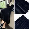 Rokken Herfst Winter Lange Rok Elegant Strass Decor Maxi Voor Vrouwen Hoge Elastische Taille A-lijn Grote Schommel Effen Woon-werkverkeer