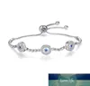 PANDACH 100 vero braccialetto in argento sterling 925 luce di lusso trasparente braccialetto con zirconi regolabile occhio azzurro per gioielli da donna CMB827606066