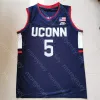 Maglia da basket Connecticut UConn Huskies NCAA College Paige Bueckers Tyler Polley Andre Jackson Adama Sanogo Jalen Gaffney R.J.Cole Tire