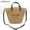 Shoulder Bags REREKAXI Womens andbag Crossbody Bag andmade Straw Beac Female ollow Soulder Woven Messenger Boemian ToteH24218