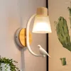 Lampa ścienna nordycka nocna z nowoczesną szklaną żywicą ptasą oprawę oświetleniową do salonu sconce domowe drewniane wystrój lamparas