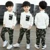 Kinder Sport Kleidung Sets Jungen Trainingsanzug Herbst Camouflage Kinder Tops Hosen 2Pcs Kit Outfit Teenager Jungen Camouflage Trainingsanzug 240118