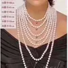 Top Grading AAAAA Japanese Akoya 910mm white Pearl Necklace 18 14K Gold Clasp fine jewelryJewelry Making 240125