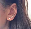 Moon Star Ear Climber Tiny Star Moon Orecchini a bottone per le donne Tutti i giorni Teen Festa della mamma Regalo di compleanno celeste Gioielli Earrring6606899