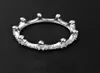 Kvinnors 925 Sterling Silver Söt Crystal Crown Ring Original presentförpackning för silver smycken mode bröllopsringar för flickor WJL47362356521