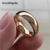 Clássico cor de ouro rosa anel de casamento de tungstênio para mulheres homens banda de noivado de carboneto cúpula acabamento polido largura 8mm 6mm 240122