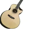 Guitare acoustique folk demi-coupée en bois massif de 40 pouces